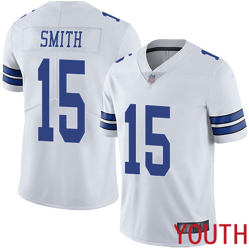Youth Dallas Cowboys Limited White Devin Smith Road #15 Vapor Untouchable NFL Jersey